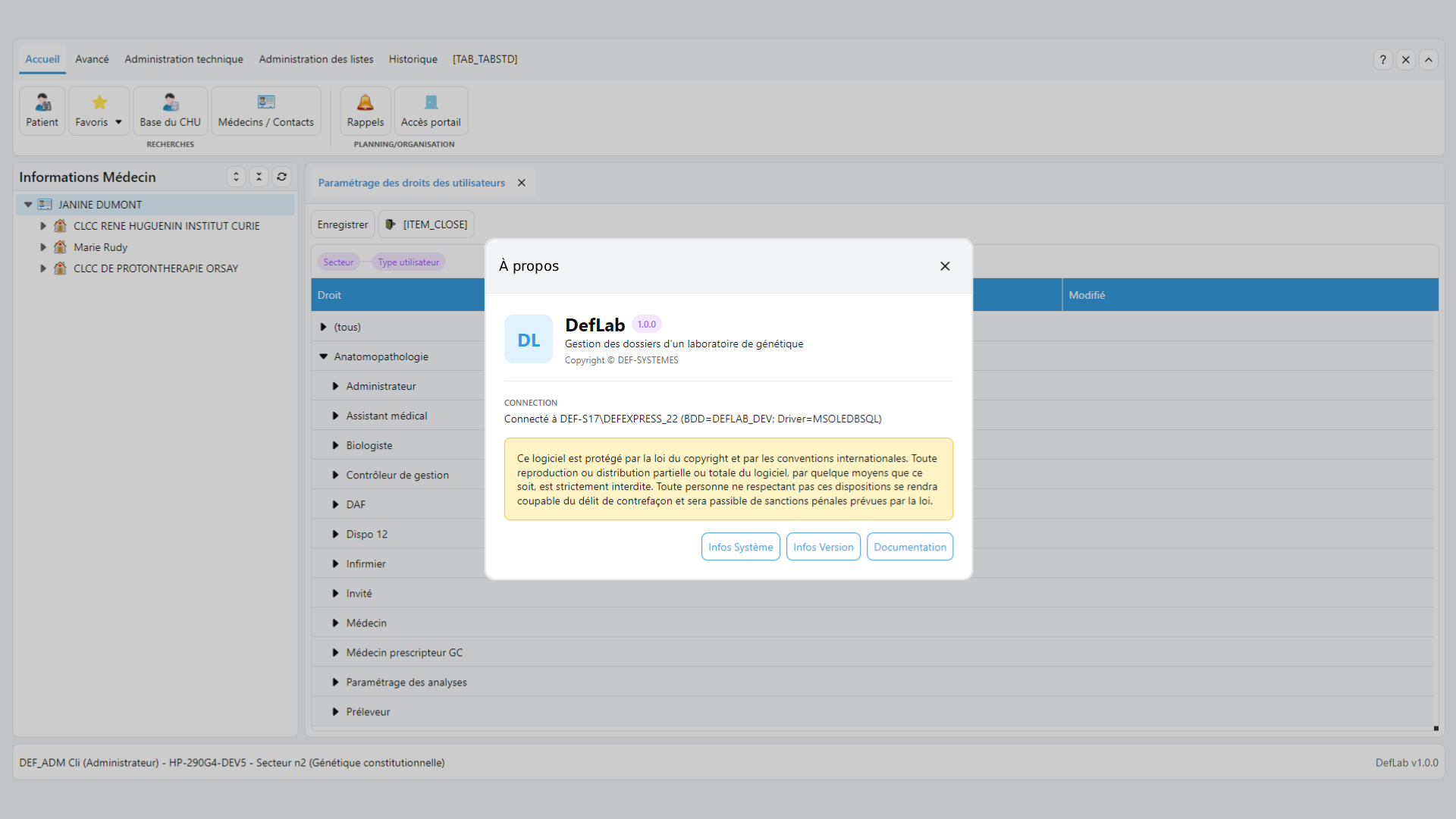 Screenshot of the project DEFLAB - Gestion des Ordonnances Médicales